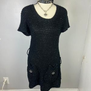 Y2k black sweater dress